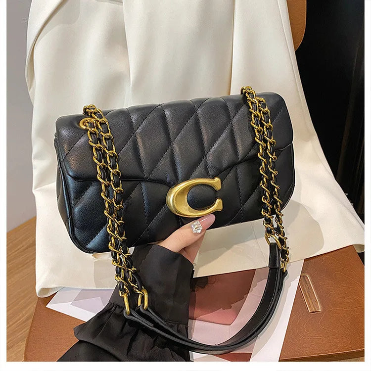 Luxury Fashion Women's Chain Handbag PU Leather Girls Shoulder Messenger Bag Brand lightweight Commuting Bag Tassel Square Bag RELUX.STORE
