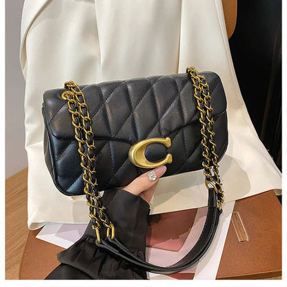 Luxury Fashion Women's Chain Handbag PU Leather Girls Shoulder Messenger Bag Brand lightweight Commuting Bag Tassel Square Bag RELUX.STORE
