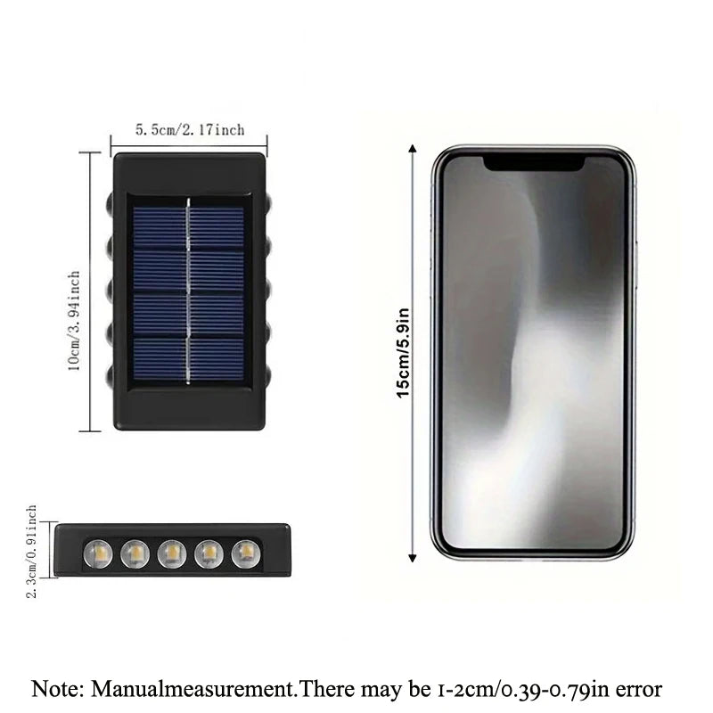 1pc 2/4/6/8/10/12LEDs Solar LED Wall Lights, Outdoor Wall Lamp For Garden, Patio, Ambient Light RELUX.STORE