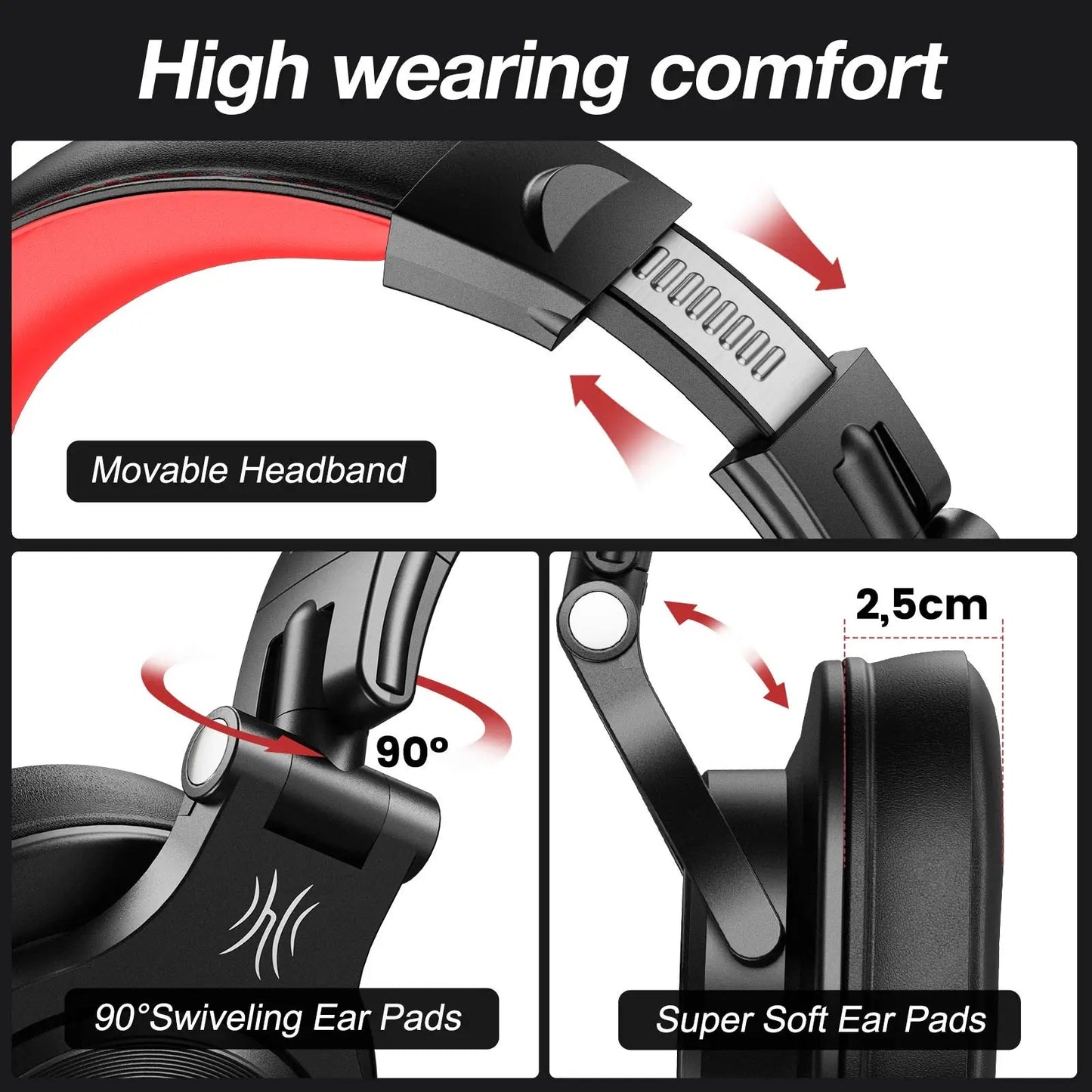 Oneodio Fusion A70 Wireless Bluetooth Headphones Bluetooth 5.2 Headphones Hi-Res Audio Over Ear 72H Playtime Professional Stud RELUX.STORE