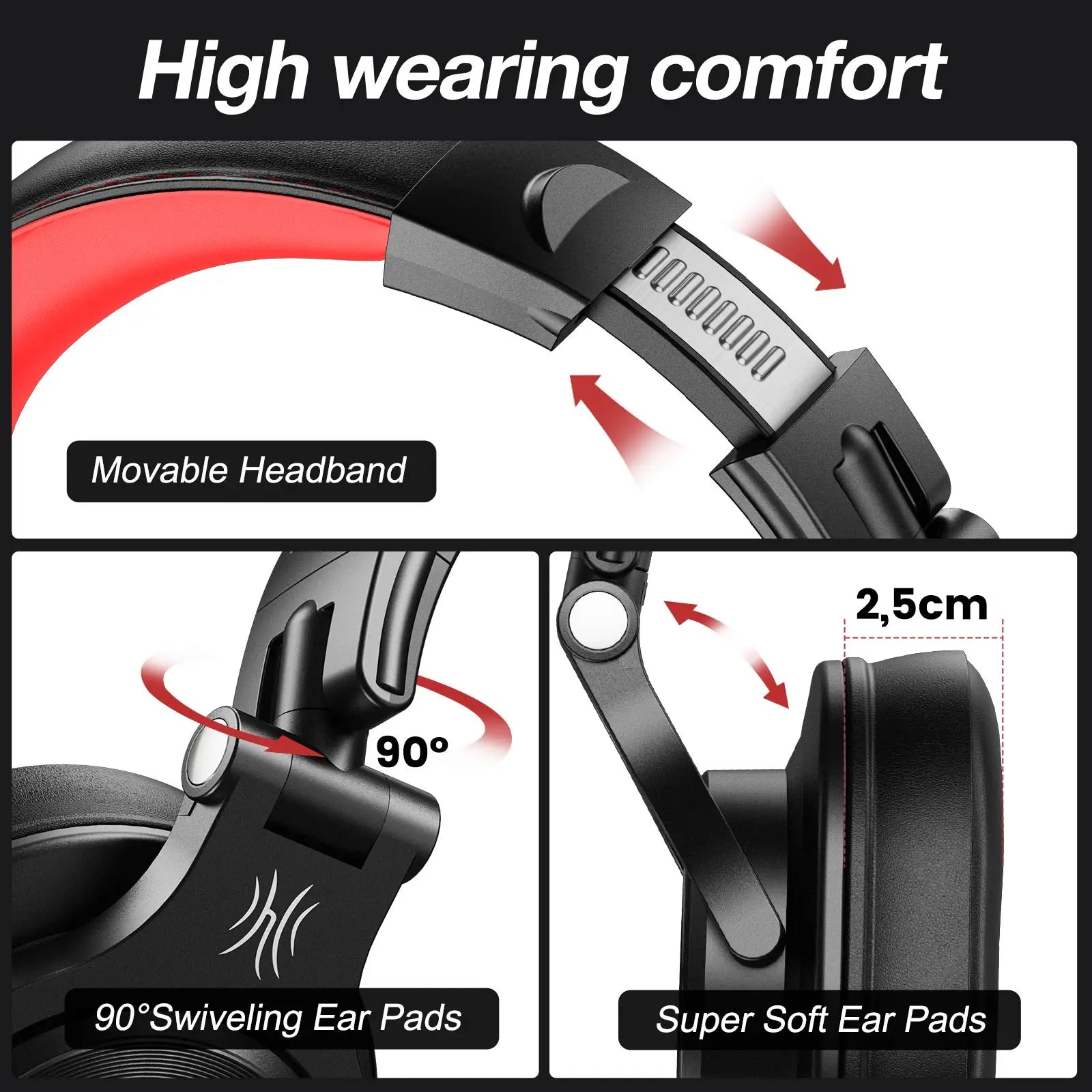 Oneodio Fusion A70 Wireless Bluetooth Headphones Bluetooth 5.2 Headphones Hi-Res Audio Over Ear 72H Playtime Professional Stud RELUX.STORE