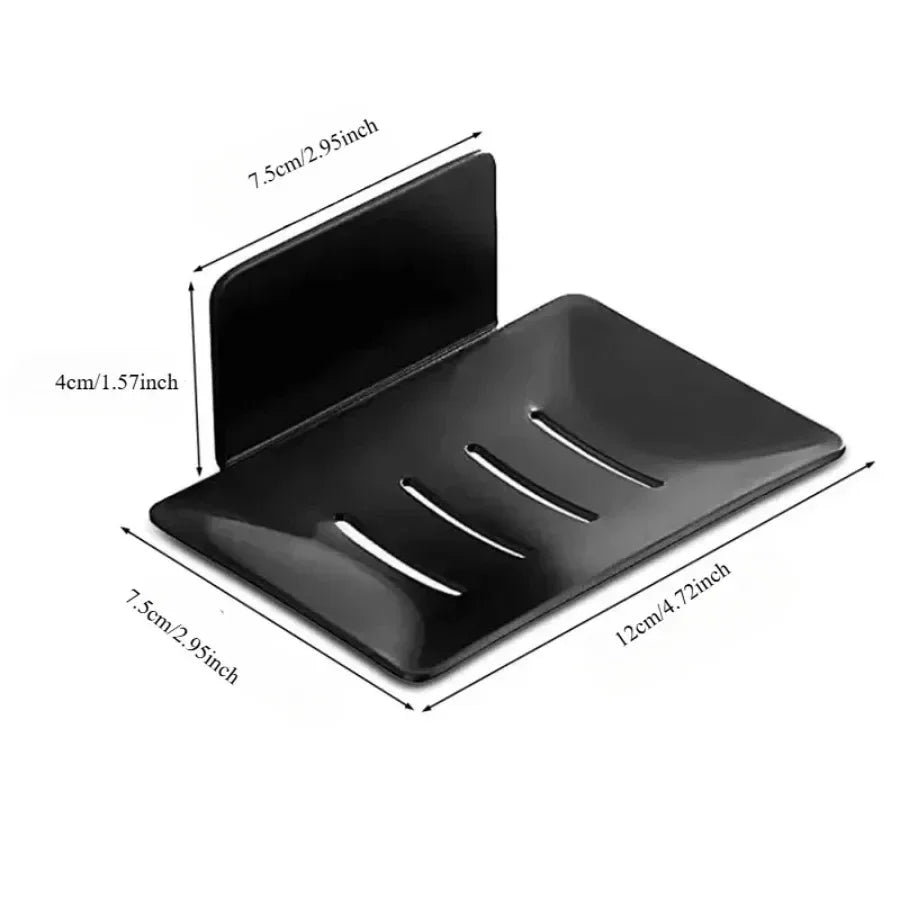 1pc  Black carbon steel soap box, non perforated wall mounted bathroom soap box, bathroom soap holder, soap storage rack