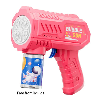 New Porous Astronaut Electric Bubble Gun Kid Toy Bubbles Machine Automatic Soap Blower with Light Summer Outdoor Party Games toy RELUX.STORE
