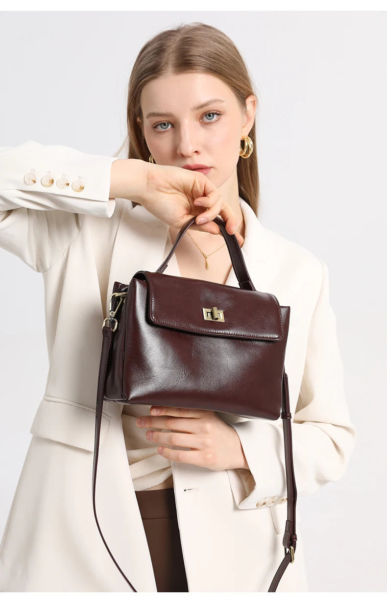 Women Cowhide Genuine Leather Tote Bag Lady Designer Luxury Soft Leather Handbag Fashion Crossbody Bags Female Shoulder Handbag RELUX.STORE