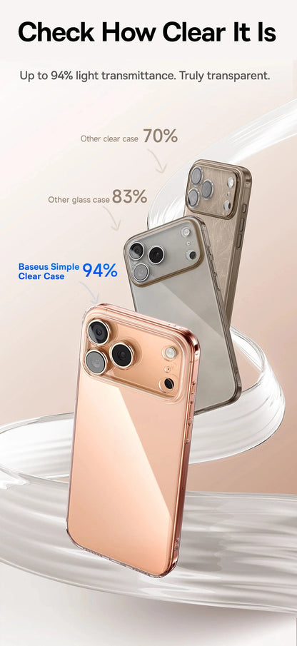 Baseus Clear Case For iPhone 17 Pro Max Soft TPU Case For iPhone 17 Air Anti-drop Ultra Thin Cover For iPhone 16 15 Pro Max Case RELUX.STORE