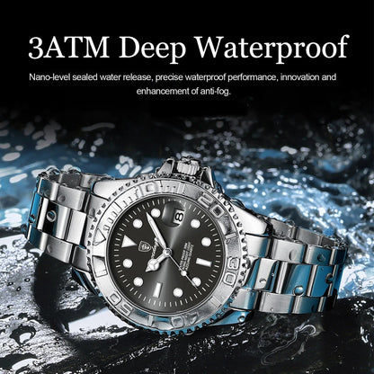 POEDAGAR Luxury Men Watch Business Quartz Man Clock Sports Waterproof Luminous Date Stainless Steel Men's Watches Male Reloj+box RELUX.STORE