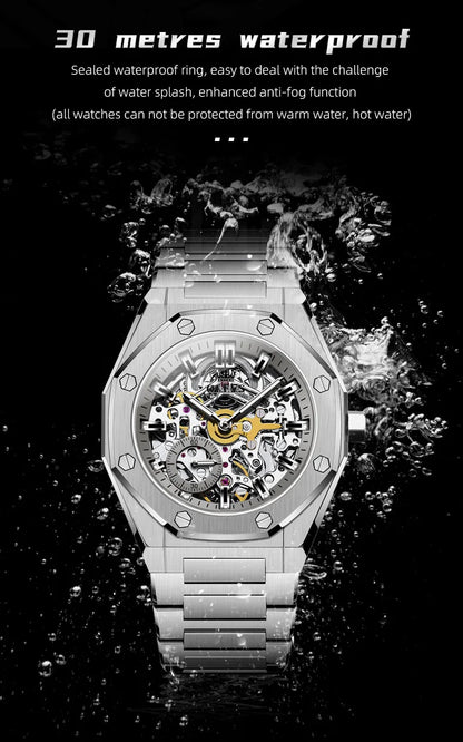 OLEVS Men's Watch Top Brand Luxury Hollowing Automatic Mechanical Watch Waterproof Luminous Watch for Men Gift Clock