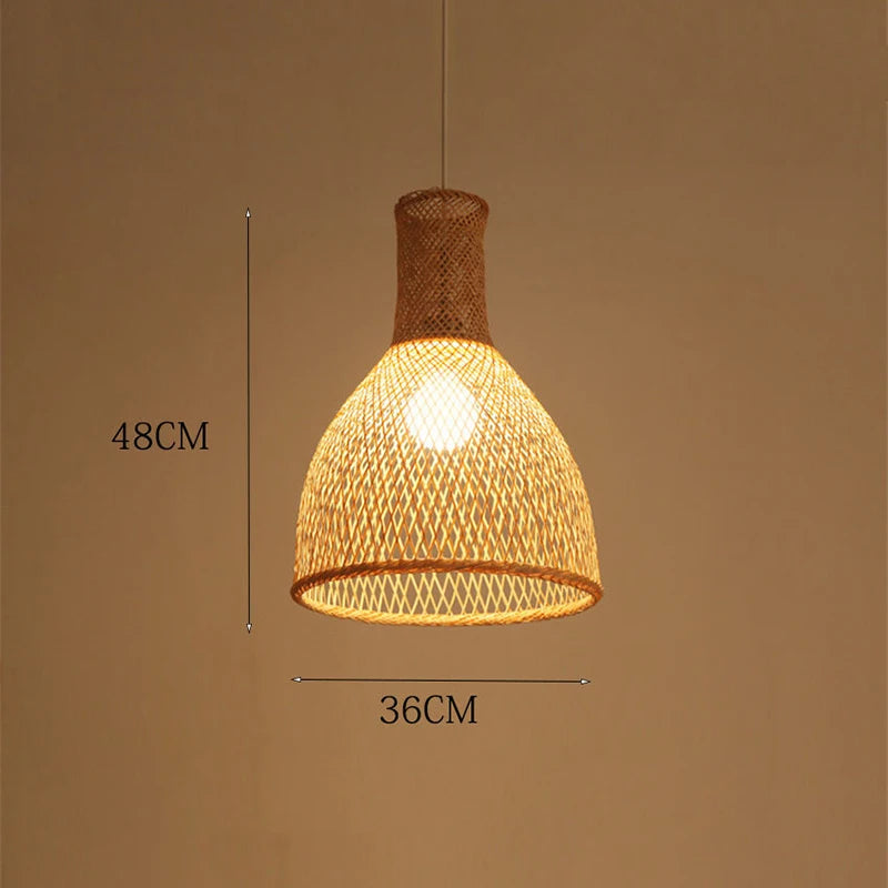 New Chinese Bird's Nest Lampshade Chandelier Hotel Restaurant Staircase Japanese Tatami Rattan LED Bamboo Furniture Decoration RELUX.STORE