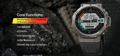 Xiaomi T-Rex 3 For Amazfit New Military gps smartwatc Built-in Compass Altimeter 10ATM Waterproof Sports Smartwatch Men Women