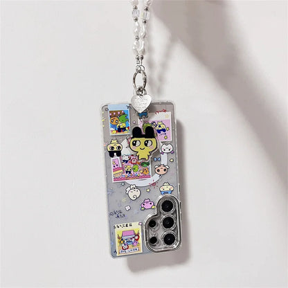 Kawaii Angel Baby Animal Phone Case For Samsung Galaxy S25 Ultra 24 Plus S23 S25 Edge Cover with Stand Chain Cute Magnetic Cases