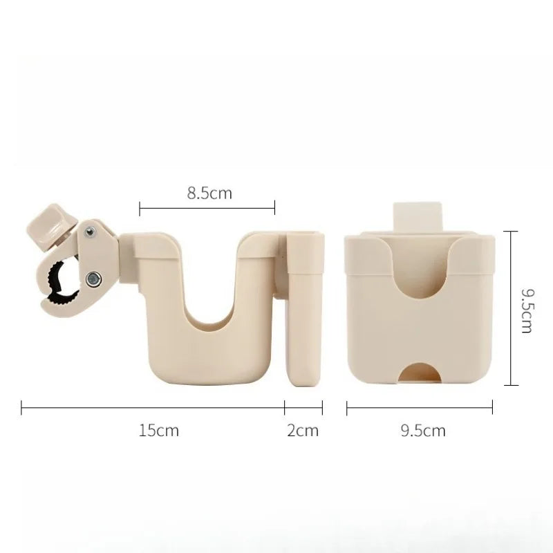🍼🚼 Universal Pram Cup & Bottle Holder with Phone Mount – Anti-Slip Stroller Drink Holder for Baby Strollers, Bikes & Wheelchairs 📱✨