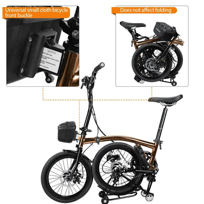 NEWBOLER Folding Bike Handlebar Bag Multi-functional Brompton Bag Bike Front Bag Bike Basket Bag For Brompton Folding Bike