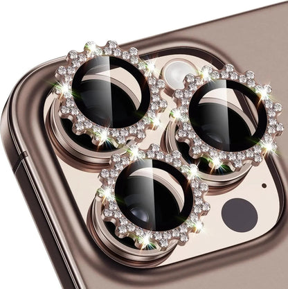 2-3Pcs Bling 3D Metal Gear Design Diamond Camera Lens Glass Protector For IPhone 16 17 Pro Max 16Plus Case Friendly Rings RELUX.STORE