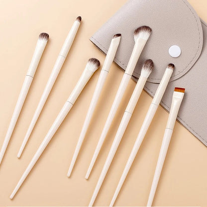 5/6/8/10pcs Natural Eye Makeup Brushes Set Detail Eyeshadow Brush Makeup Brush White Ultra Soft Eyeshadow Eyeliner Makeup Tool RELUX.STORE