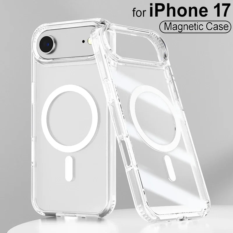 Strong Magnetic Case For iPhone 17 Pro Max/17Pro/17Air Transparent Phone Cover For iPhone 17 Suit for Magsafe Charging Shell RELUX.STORE