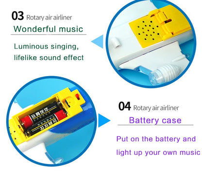 Electronic Aeroplane Toy with Music & Light Airplane Toy Electric Detachable Plane Toys Autopilot Automatic Obstacle Avoidance - RELUX.STORE