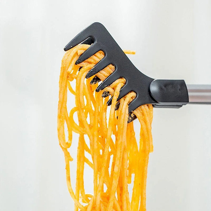 Stainless Steel Noodle Tongs Non-slip Handle Heat-resistant Chuck Easy To Store Multi-functional Food Tongs