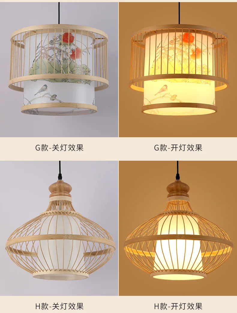 Neo-Chinese Style Handmade Bamboo Chandeliers-Modern Retro Lighting for  Restaurants Hot Pot Tea Rooms B&Bs