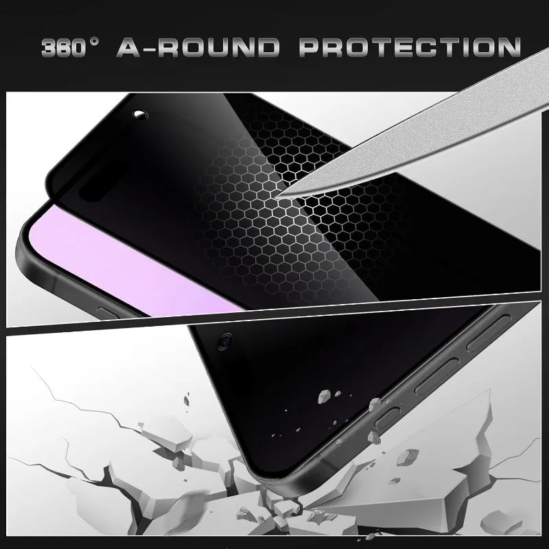 Anti-Spy Tempered Glass Films for iPhone 17 ProMax/17/17 Pro/17Air Shatterproof Privacy Screen Protector with Easy Install Kit RELUX.STORE