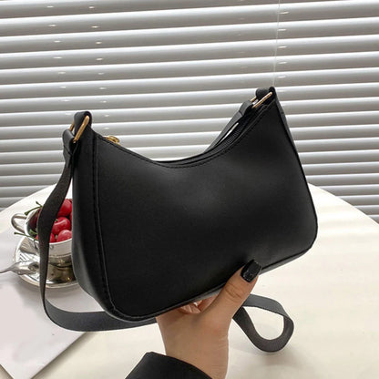 Retro Solid Color PU Leather Shoulder Underarm Bag Women's Fashion Handbags Hobos Purses and Handbag Ladies Crossbody Bags