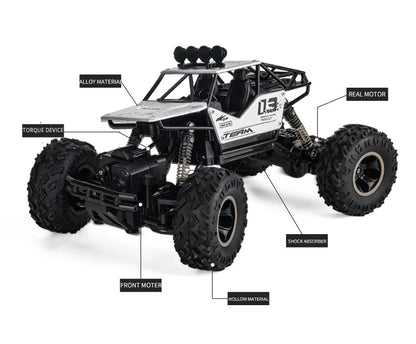 RC Cars Remote Control Car 1:12/16 Off Road Truck Metal Shell LED Headlights Offroad Monster RC Trucks 4WD All Terrain Toys Kids