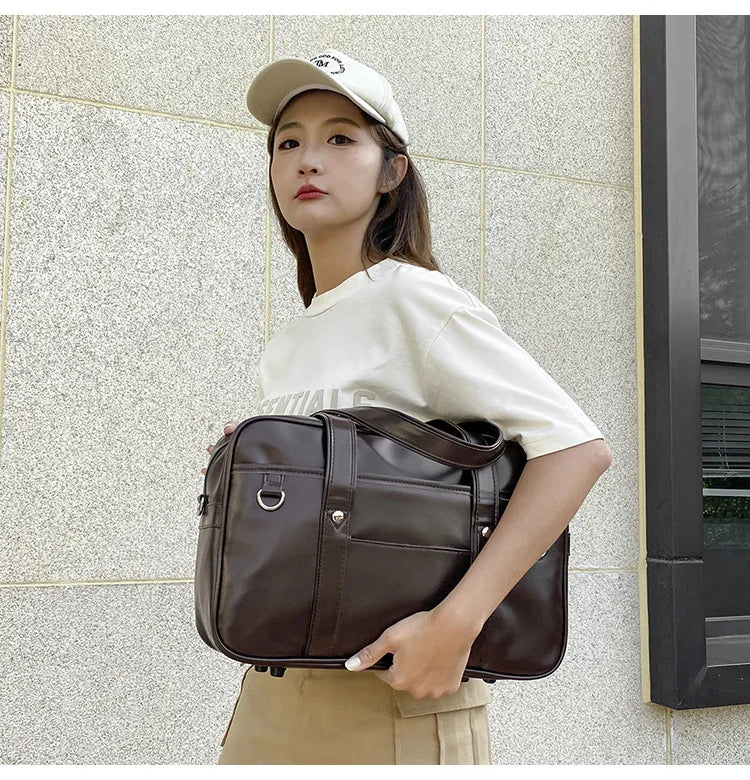 Japanese Casual PU Shoulder Bag Junior High School Students School Bag Handbag Anime Uniform Bag Tote Bags for Women Bolsos RELUX.STORE