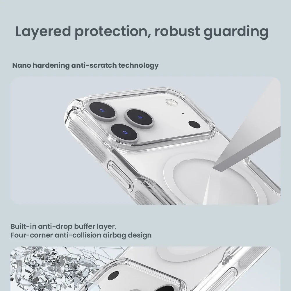 For iPhone 17 Pro Max / 17 Air Nillkin Magnetic Case TPU Soft Ultra Clear Magsafe Phone Case Back Cover Protection For iPhone 17 RELUX.STORE