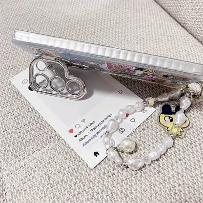 Kawaii Angel Baby Animal Phone Case For Samsung Galaxy S25 Ultra 24 Plus S23 S25 Edge Cover with Stand Chain Cute Magnetic Cases