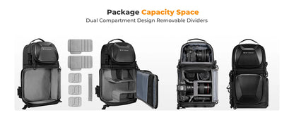 K&F Concept 10L Camera Sling Bag Hardshell Photographers Shoulder Bag Crossbody Backpack Camera Bag For Sony Canon Nikon DSLR