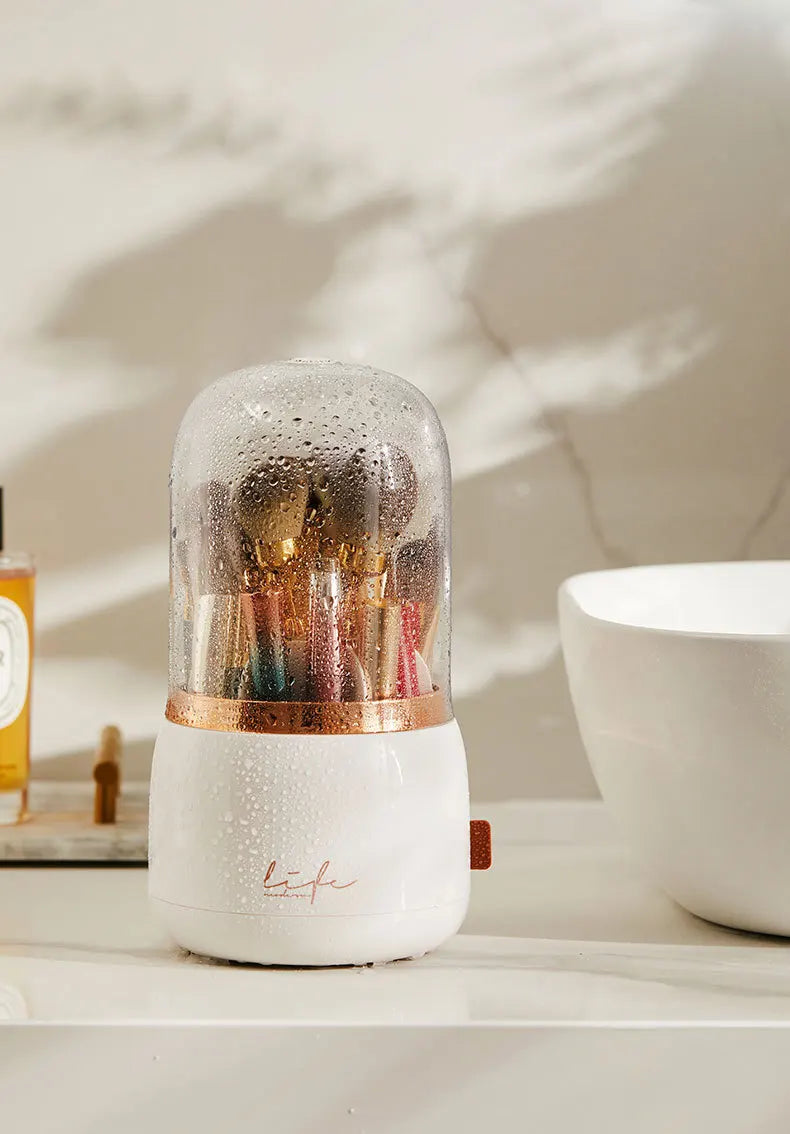 360° Rotating Makeup Organizer Brush Holder Cosmetic Storage Box Pen Case Lipstick Organizer - Clear Plastic Makeup Storage RELUX.STORE