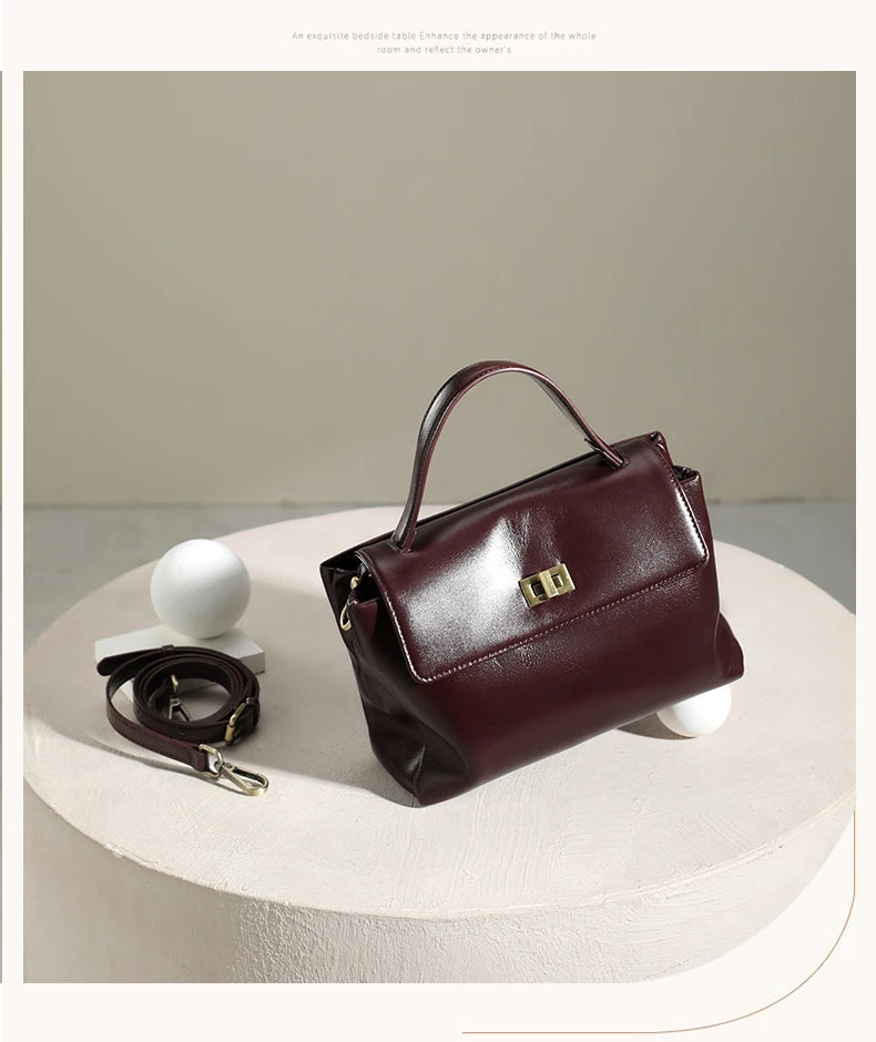 Women Cowhide Genuine Leather Tote Bag Lady Designer Luxury Soft Leather Handbag Fashion Crossbody Bags Female Shoulder Handbag RELUX.STORE