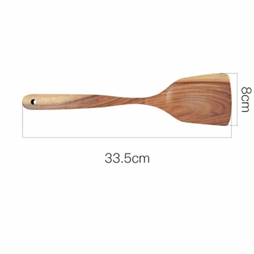Thailand Teak Natural Wooden Tableware Cooking Ladle Turner Long Rice Colander Soup Skimmer Cooking Spoons Scoop Kitchen Tool