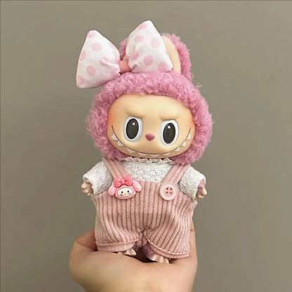 Labubu Clothing Popular New Products Fashion Velcro 17cm Doll Cute Dress Casual Set Skirt Plush Toy Clothing