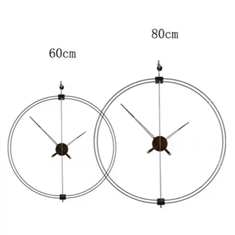 Spanish Minimalist Wall Clock Creative Luxury Living Room Art Clocks Solid Wood Pointer Large Wall Clock Silent Movement Clocks RELUX.STORE