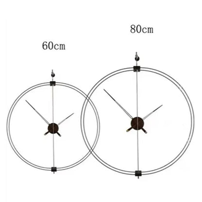 Spanish Minimalist Wall Clock Creative Luxury Living Room Art Clocks Solid Wood Pointer Large Wall Clock Silent Movement Clocks RELUX.STORE