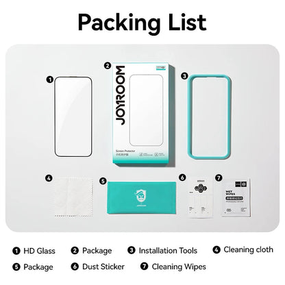 Joyroom 3/2/1PCS HD Glass For iPhone 17 16 15 Pro Max Screen Protector Full Screen Tempered Glass Protection For iPhone 17 16 15 RELUX.STORE