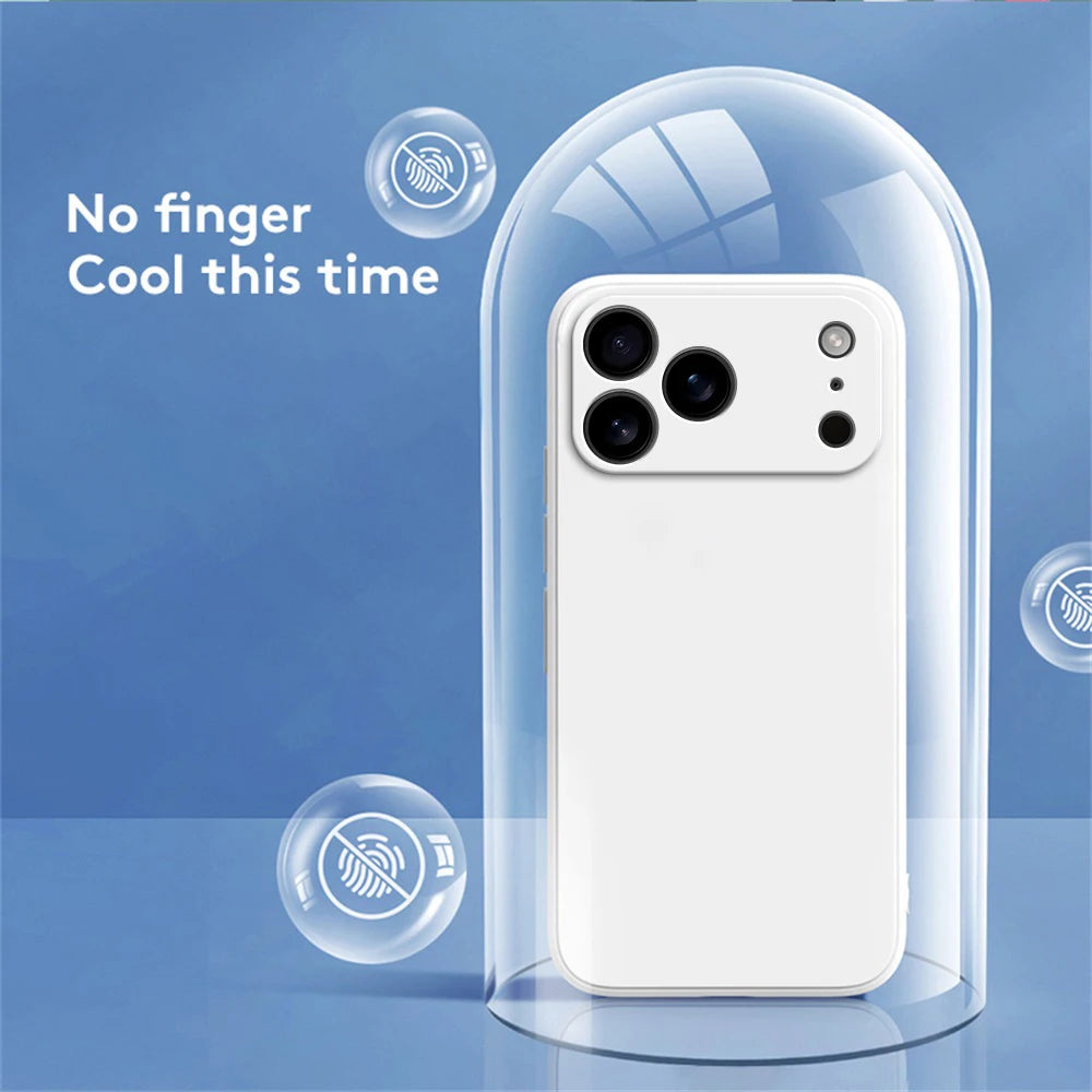 Liquid Silicone Original Phone Case for iPhone 17 Pro Max Air 17Pro 17Max 5G Straight Edge Lens Protection Soft Basic Back Cover RELUX.STORE