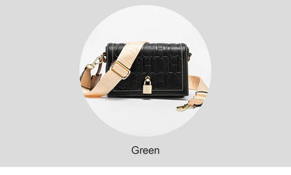 Fashion Design Model Metal Accessories Buckle Women's Shoulder Bag Luxury Brand 2025 Fashion Solid Colour Printed Head Bag RELUX.STORE