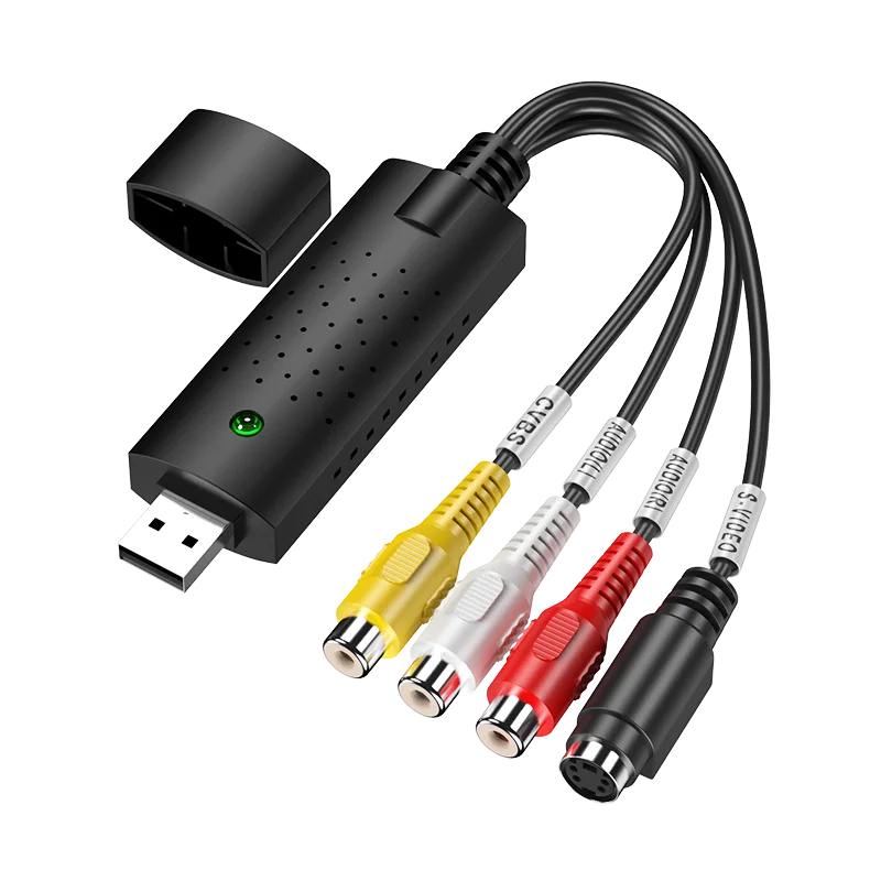 VHS to Digital Converter USB 2.0 Video Converter Audio Capture Card VHS Box VHS VCR TV to Digital Converter Support Win 7/8/10