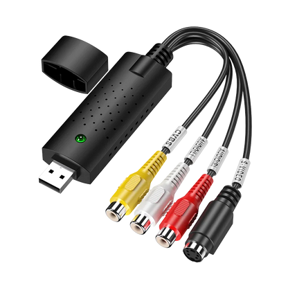 VHS to Digital Converter USB 2.0 Video Converter Audio Capture Card VHS Box VHS VCR TV to Digital Converter Support Win 7/8/10