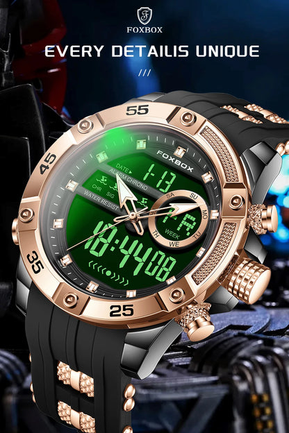New Original FOXOBOX Brand Luxury Men Watch Military Analog Digital Watches For Men Fashion Sport Waterproof Quartz Chronograph