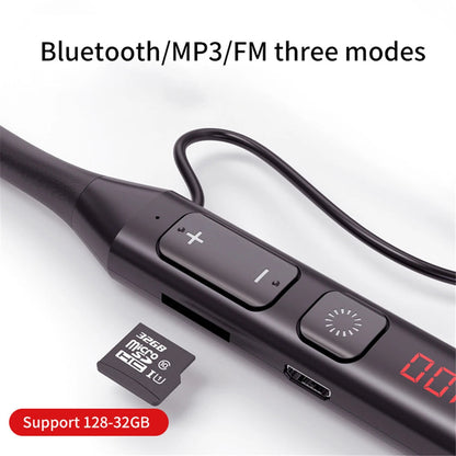 Wireless Headset Bluetooth 5.0 Earphone HiFi 9D Stereo Neck-Hanging Sport Headphone Support Bluetooth TF Card FM Audio Playback RELUX.STORE