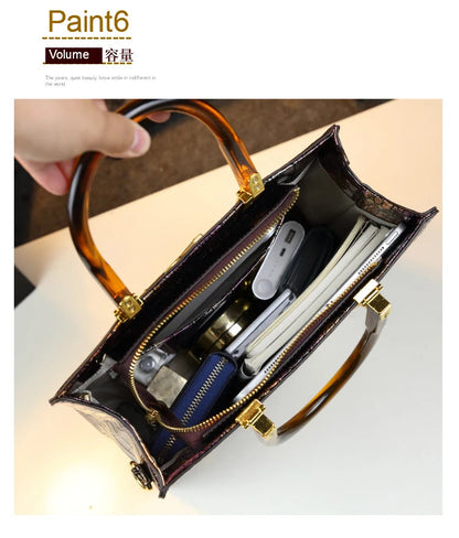 2025 New Arrival All-match Crocodile Pattern Atmospheric Middle-aged Women's Bag Large Capacity Portable Tote Bag Handbags RELUX.STORE