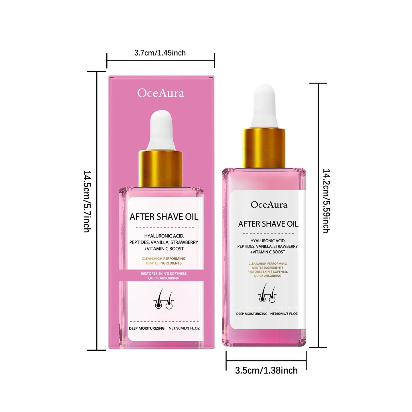 Strawberry Vanilla After Shave Oil Women For Smooth Skin Soft Serve After Shave Oil Shave Oil Prevent Ingrown Hairs & Dryness RELUX.STORE