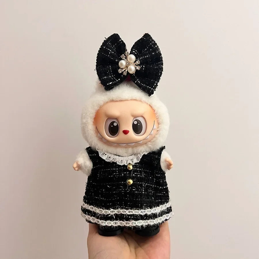 Labubu Clothing Popular New Products Fashion Velcro 17cm Doll Cute Dress Casual Set Skirt Plush Toy Clothing