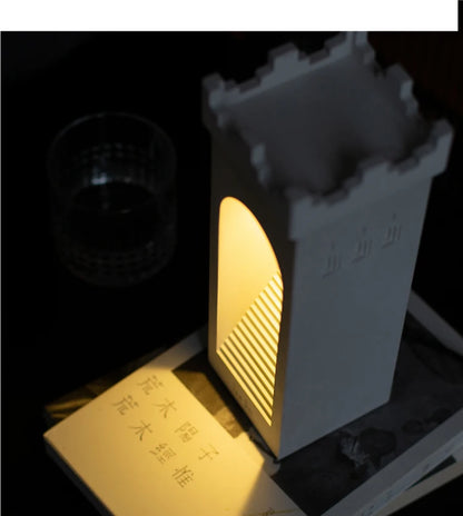 Lighthouse Eye Protection Sleep Atmosphere Simple Table Lamp Creative Gift Bedroom Touch Nightlight USB Bedside Lamp Cement Lamp