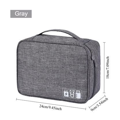 Handheld Digital Bag Multifunctional Large Capacity Moistureproof Mesh Earphone Charger Data Cable USB Travel Protective Case1PC