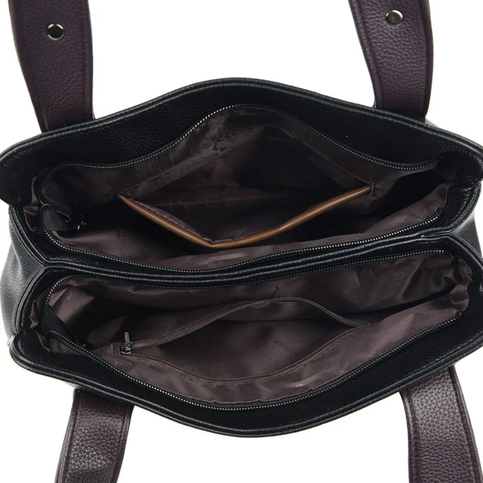 High Quality Soft Leather Handbags for Women Vintage Shoulder Tote Bag Luxury Designer Ladies Large Capacity Top-Handle Bags Sac RELUX.STORE