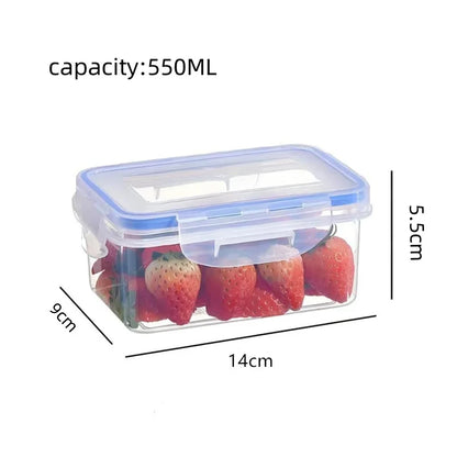 Sealed rectangular refrigerator storage box with lid Plastic crisper microwave-heated lunch box with lid
