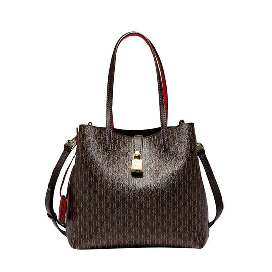 CH Premium Versatile Leather Crossbody Bag Ladies Large Capacity Daily Commuter Tote Bag Letter Print Design Ladies Fashion RELUX.STORE